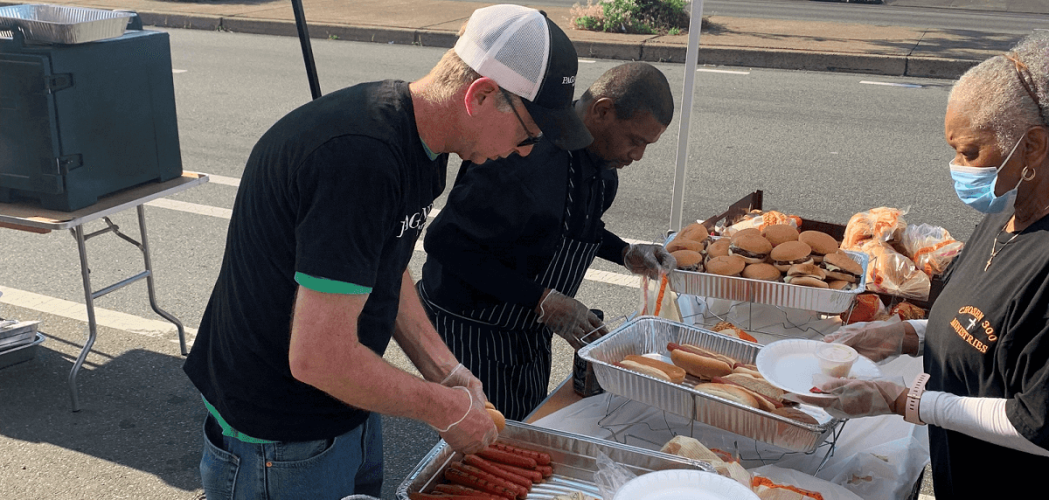 Pagano's staff helping with meal assistance | Italian Restaurant Chinatown Philadelphia | Pagano's Market & Bar